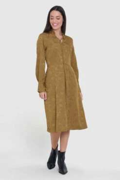 Closet London Bronze Floral Jacquard A-Line Midi Dress -Closet London Popular Shop D8646 4 09765.1667301620