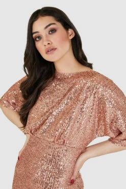 Closet London Rose Gold Kimono Pencil Midi Dress -Closet London Popular Shop D8666 0991 45720.1662544135