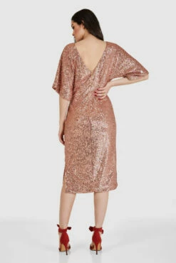 Closet London Rose Gold Kimono Pencil Midi Dress -Closet London Popular Shop D8666 0996 17781.1662544139