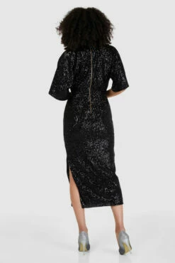 Closet London Black Sequin Kimono Pencil Dress -Closet London Popular Shop D8672 0671 04712.1662543686
