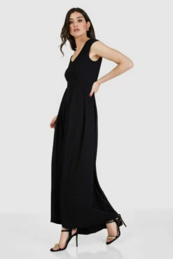 Closet London Black High-Low Pleated Maxi Dress -Closet London Popular Shop D8730 1138 28725.1662541760