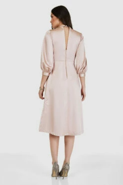 Closet London Blush Pink High Neck A-Line Midi Dress -Closet London Popular Shop D8792 0632 07947.1665576518