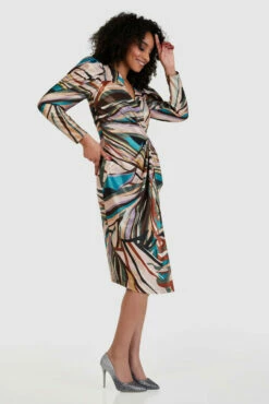 Closet London Multi Print Wrap Pencil Dress -Closet London Popular Shop D8797 0310 00526.1662542679