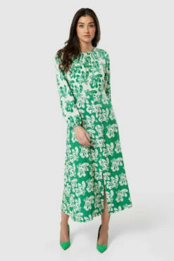 Closet London Green Print Gathered Neck Midi Dress 8 Closet London Green Print Gathered Neck Midi Dress -Closet London Popular Shop D8848 20220621 Closet London 18347 13338.1660580162