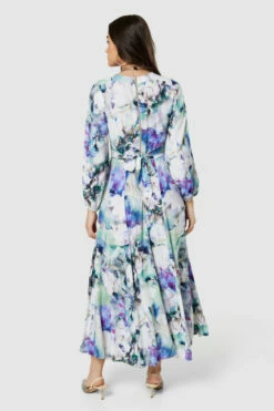 Closet London Blue Multi Floral Print Full Skirt Wrap Dress -Closet London Popular Shop D8850 20220621 Closet London 18226 43572.1660125885