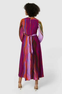 Closet London Purple Multi Print Full Skirt Wrap Midi Dress -Closet London Popular Shop D8852 20220621 Closet London 18253 93826.1660214349