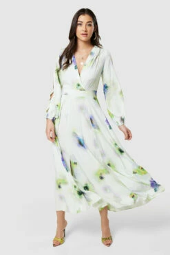 Closet London Pale Green Floral Print A-Line Midi Dress -Closet London Popular Shop D8853 20220621 Closet London 18013 71486.1656603660