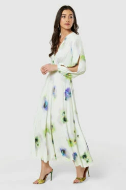 Closet London Pale Green Floral Print A-Line Midi Dress -Closet London Popular Shop D8853 20220621 Closet London 18023 08932.1656603646