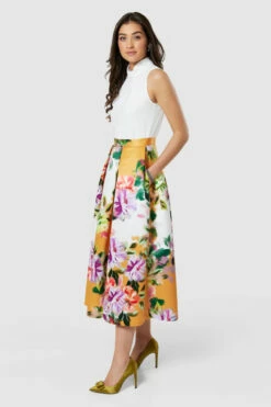 Closet London Orange 2 In 1 Floral PrintSkirt Dress -Closet London Popular Shop D8865 20220621 Closet London 18445 22149.1659710683