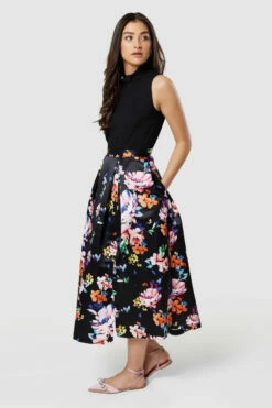 Closet London Black 2-in-1 Floral PrintSkirt Dress -Closet London Popular Shop D8865 20220621 Closet London 18498 86974.1669828698