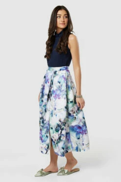 Closet London NavyBlue2-in-1 Floral Print Skirt Dress -Closet London Popular Shop D8865 20220621 Closet London 18588 99255.1659707114