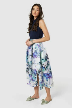 Closet London NavyBlue2-in-1 Floral Print Skirt Dress -Closet London Popular Shop D8865 20220621 Closet London 18590 34454.1659707114
