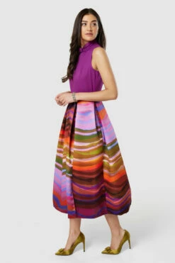 Closet London Magenta Purple 2-in-1 Print Skirt Dress -Closet London Popular Shop D8865 20220621 Closet London 18684 82501.1659707726