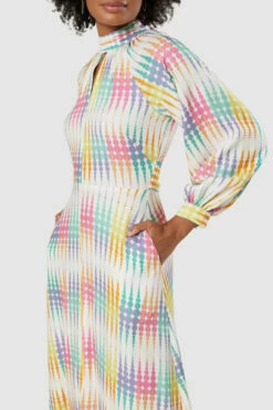 Closet London Cream Print High NeckMidi Dress -Closet London Popular Shop D8883 20220621 Closet London 17343 74284.1669135215