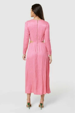 Closet London Pink Twist Front Cut Out Detail Midi Dress -Closet London Popular Shop D8918 20220621 Closet London 18178 72290.1667495070