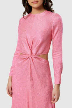Closet London Pink Twist Front Cut Out Detail Midi Dress -Closet London Popular Shop D8918 20220621 Closet London 18186 18190.1668173741