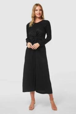 Closet London Black Twist Front Cut Out Detail Midi Dress -Closet London Popular Shop D8918 PETROL Closet London20291 87085.1697643403