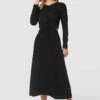 Closet London Black Twist Front Cut Out Detail Midi Dress