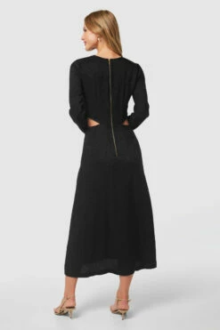 Closet London Black Twist Front Cut Out Detail Midi Dress -Closet London Popular Shop D8918 PETROL Closet London20442 38432.1697643411