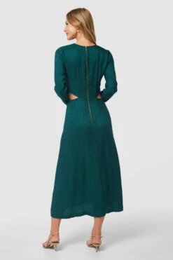 Closet London Green Twist Front Cut Out Detail Midi Dress -Closet London Popular Shop D8918 PETROL Closet London2044 45247.1696607843