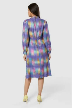 Closet London Purple MultiPrint High Collar Midi Dress -Closet London Popular Shop D8919 20220621 Closet London 17356 77011.1667494880