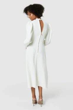 Closet London Cream White High Neck A-Line Midi Dress -Closet London Popular Shop D8922 20220621 Closet London 17681 28314.1667494992