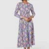 Closet London PurpleMulti Print Cut Out Waist Midi Dress -Closet London Popular Shop D8937 20220621 Closet London 17074 56828.1669135719