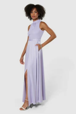 Closet London Lilac High Neck Dress -Closet London Popular Shop D8972 20220620 Closet London16560 64702.1693841905