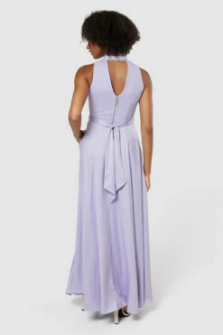 Closet London Lilac High Neck Dress -Closet London Popular Shop D8972 20220620 Closet London16564 55924.1693841919