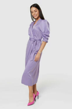 Closet London Purple Tie Waist Wrap Dress -Closet London Popular Shop D8976 20220620 Closet London16082 50233.1684767371