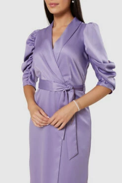 Closet London Purple Tie Waist Wrap Dress -Closet London Popular Shop D8976 20220620 Closet London16094 46282.1684767359