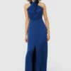 Closet London Navy BlueTwist Neck A-LineMaxi Dress -Closet London Popular Shop D8984 NAVY 71641 51217.1675342383