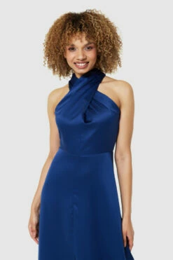 Closet London Navy BlueTwist Neck A-LineMaxi Dress -Closet London Popular Shop D8984 NAVY 71653 15932.1675342401