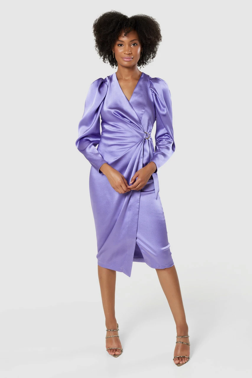 Closet London Purple Lilac Wrap Pencil MidiDress 3 Closet London Purple Lilac Wrap Pencil MidiDress