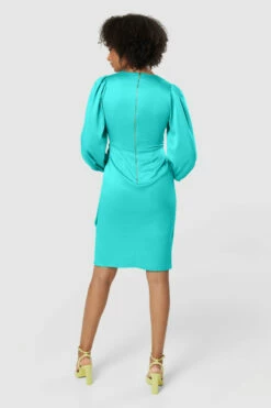 Closet London Mint Green Satin Wrap MiniDress -Closet London Popular Shop D8989 20220621 Closet London 17141 36629.1667494640
