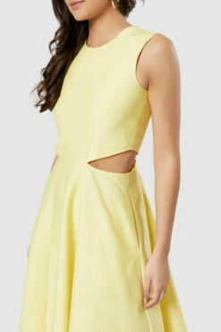 Closet London Yellow Lemon Cut Out Waist Midi A-line Dress -Closet London Popular Shop D8996 20220621 Closet London 17274 96087.1668786203