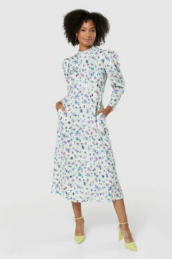 Closet London Multi Mint Polka Print High Neck Midi Dress -Closet London Popular Shop D8997 20220621 Closet London 16965 24205.1668180837