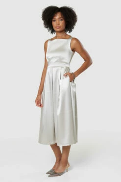 Closet London Stone BeigeFull Skirt A- LineMidiDress -Closet London Popular Shop D9014 20220620 Closet London16104 96886.1674663808