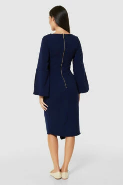 Closet London Blue Flared Sleeve Pencil Midi Dress -Closet London Popular Shop D9062 BLUE 72095 47050.1675336740
