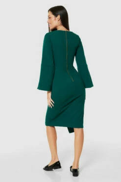 Closet London Green Flared Sleeve Pencil Midi Dress -Closet London Popular Shop D9062 GREEN 71433 98754.1675336524