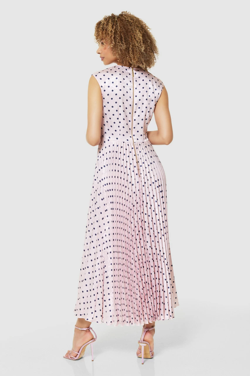 Closet London Soft Pink Twist Detail Pleated A- Line Dress 7 Closet London Soft Pink Twist Detail Pleated A- Line Dress - Image 5