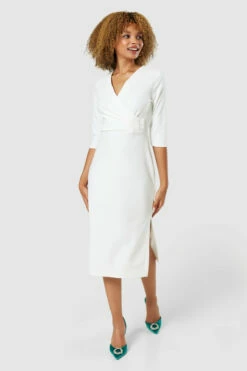 Closet London Ivory White PencilDress