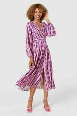 Closet London Pink Full Skirt WrapDress -Closet London Popular Shop D9177 20220830 Closet London 33242 47020.1677165359