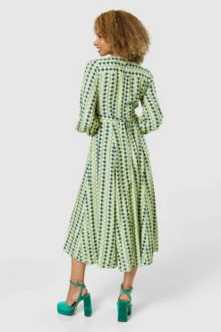 Closet London Lime Green Full Skirt Wrap Dress -Closet London Popular Shop D9177 20220830 Closet London 34202 17746.1677165411
