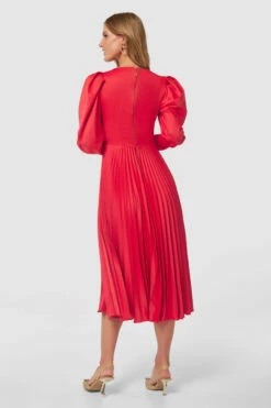 Closet London Red Pleated Midi Dress -Closet London Popular Shop D9221 RED 20230405 Closet London0370 77975.1685719758