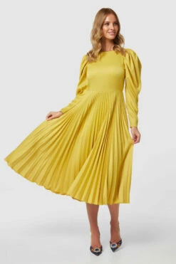 Closet London Pleated Pleated Dress -Closet London Popular Shop D9221 YELLOW 20230405 Closet London0858 42754.1685719691