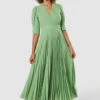 Closet LondonSage GreenPuff Sleeve Pleated A-lineDress -Closet London Popular Shop D9236 20220830 Closet London 34350 33913.1677166242