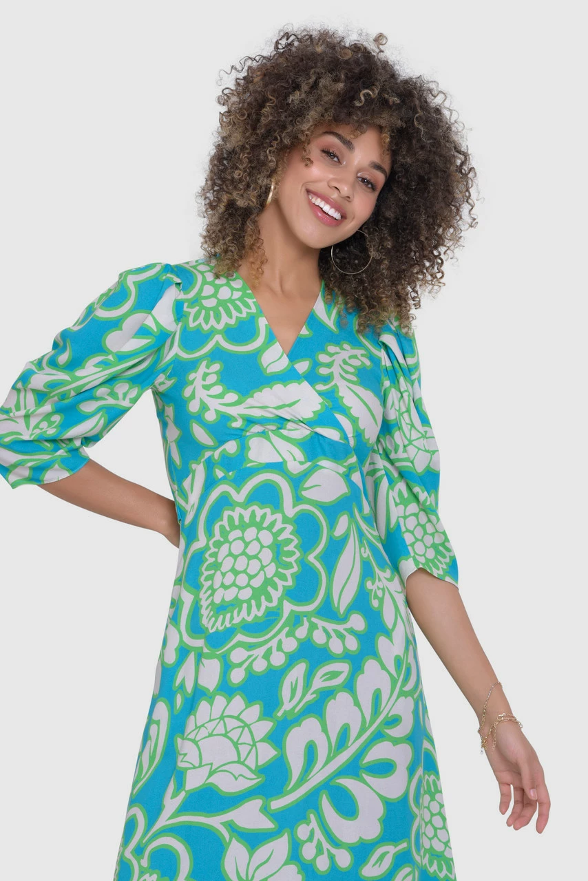 Closet London Green TurquoiseWrap Tie Waist Dress 5 Closet London Green TurquoiseWrap Tie Waist Dress - Image 3