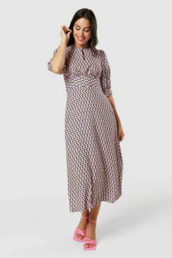 Closet London Navy MultiA-line Dress -Closet London Popular Shop D9266 20220830 Closet London 33361 15084.1677164911