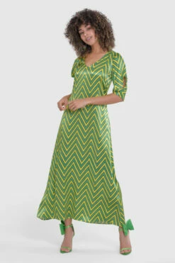 Closet London Green A-Line Dress Tie Back Dress -Closet London Popular Shop D9268 2 21330.1685457429